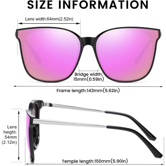 Women's Retro Round Sunglasses Vintage Polarized Shades Lightweight UV400 - Picture 3 of 5